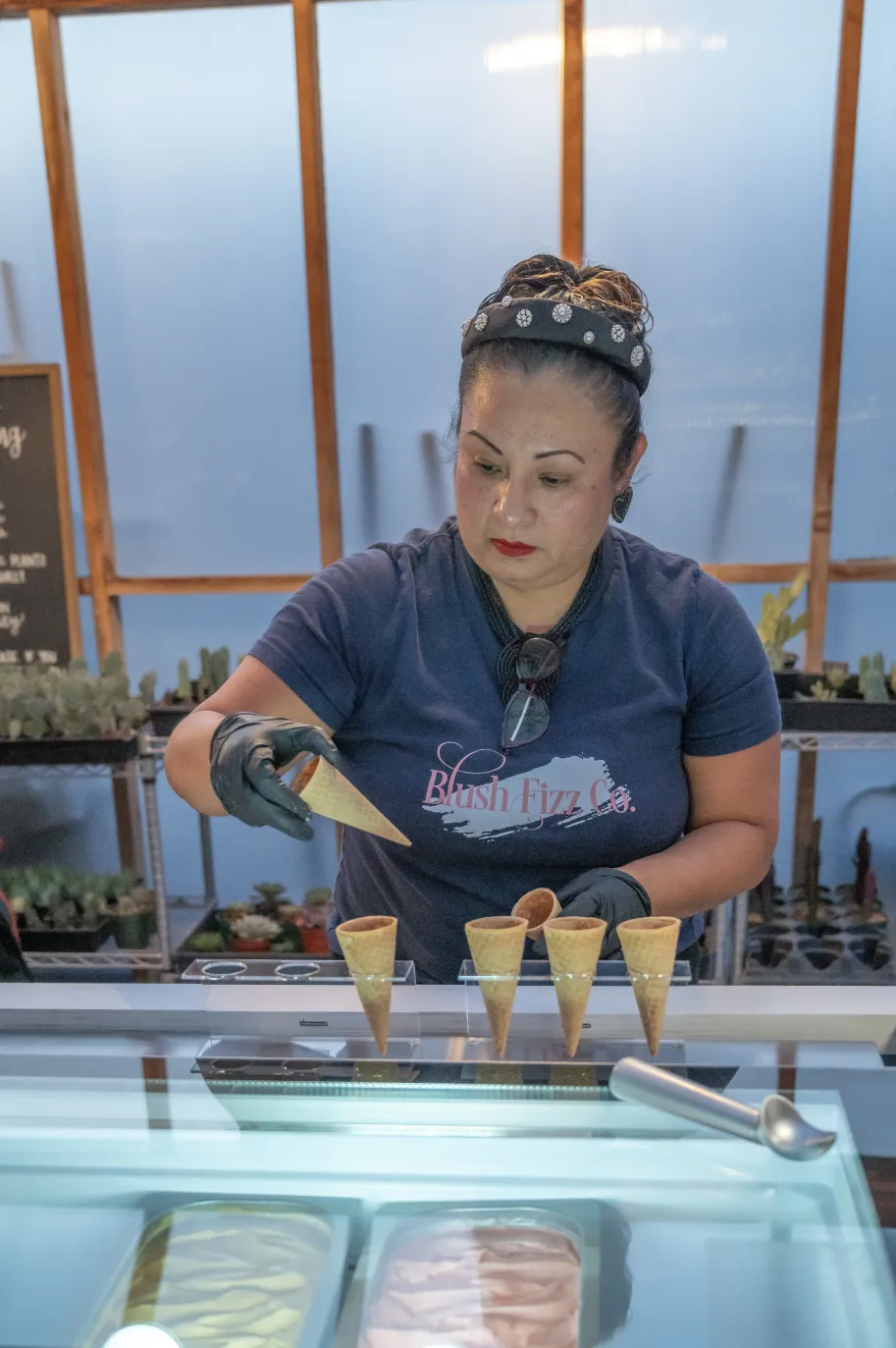 Blush Fizz Co. serving gelato at a daytime celebration